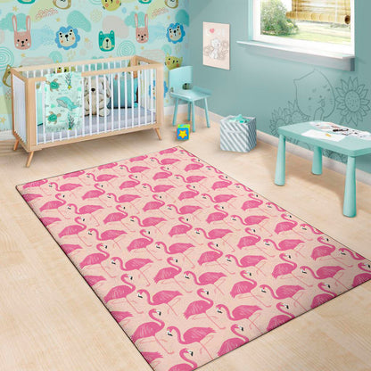 Pink Flamingo Pattern Print Area Rug