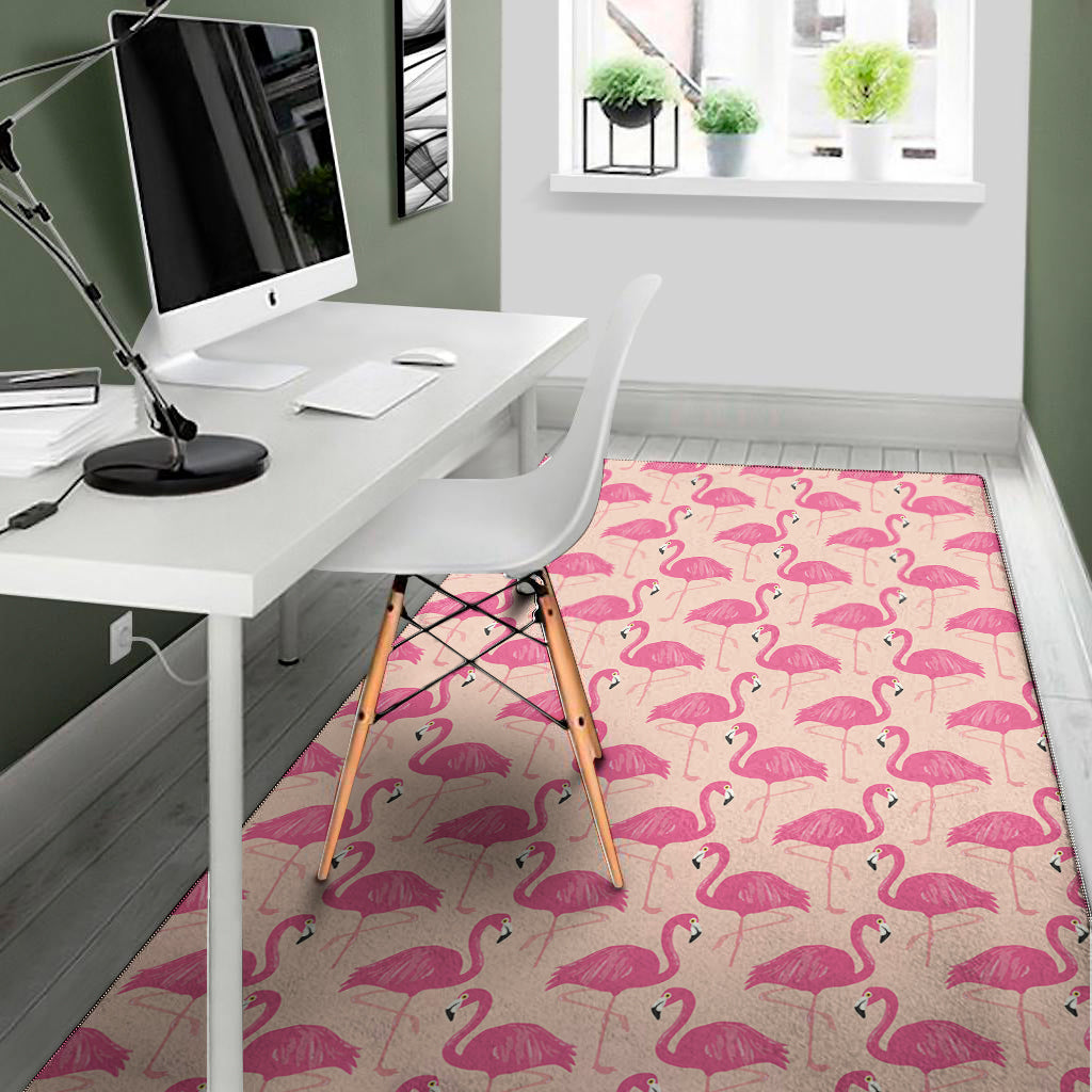 Pink Flamingo Pattern Print Area Rug