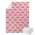Pink Flamingo Pattern Print Blanket