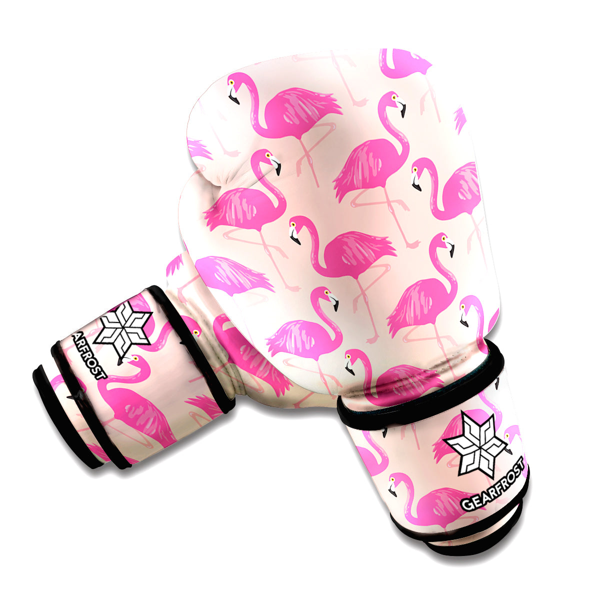 Pink Flamingo Pattern Print Boxing Gloves