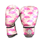 Pink Flamingo Pattern Print Boxing Gloves