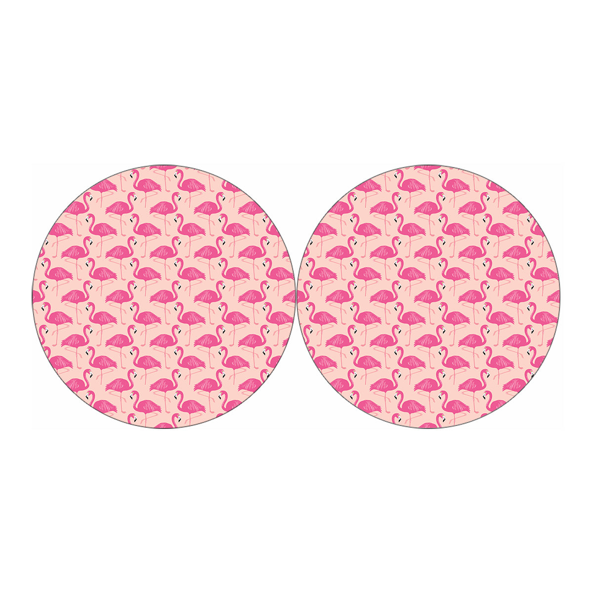 Pink Flamingo Pattern Print Car Coasters