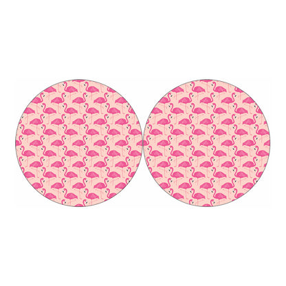 Pink Flamingo Pattern Print Car Coasters