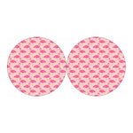 Pink Flamingo Pattern Print Car Coasters