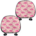 Pink Flamingo Pattern Print Car Headrest Covers