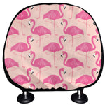 Pink Flamingo Pattern Print Car Headrest Covers