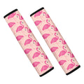 Pink Flamingo Pattern Print Car Seat Belt Covers