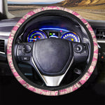 Pink Flamingo Pattern Print Car Steering Wheel Cover
