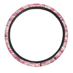 Pink Flamingo Pattern Print Car Steering Wheel Cover