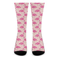 Pink Flamingo Pattern Print Crew Socks