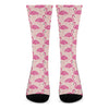 Pink Flamingo Pattern Print Crew Socks