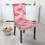 Pink Flamingo Pattern Print Dining Chair Slipcover