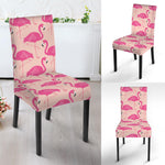 Pink Flamingo Pattern Print Dining Chair Slipcover