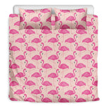 Pink Flamingo Pattern Print Duvet Cover Bedding Set