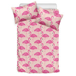 Pink Flamingo Pattern Print Duvet Cover Bedding Set