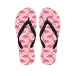 Pink Flamingo Pattern Print Flip Flops