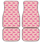 Pink Flamingo Pattern Print Front and Back Car Floor Mats