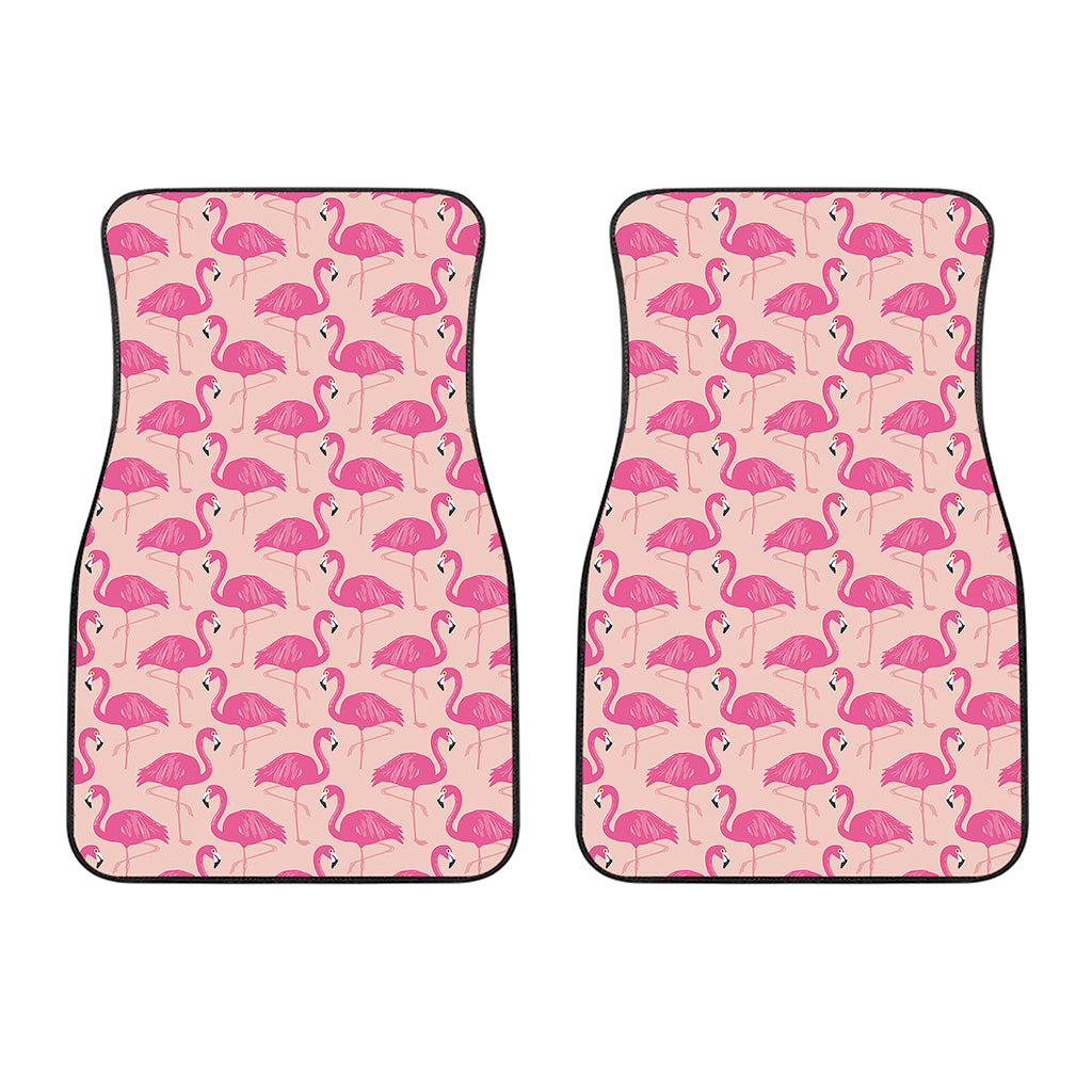 Pink Flamingo Pattern Print Front Car Floor Mats