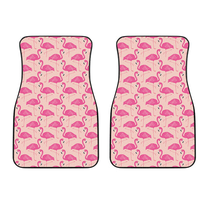 Pink Flamingo Pattern Print Front Car Floor Mats