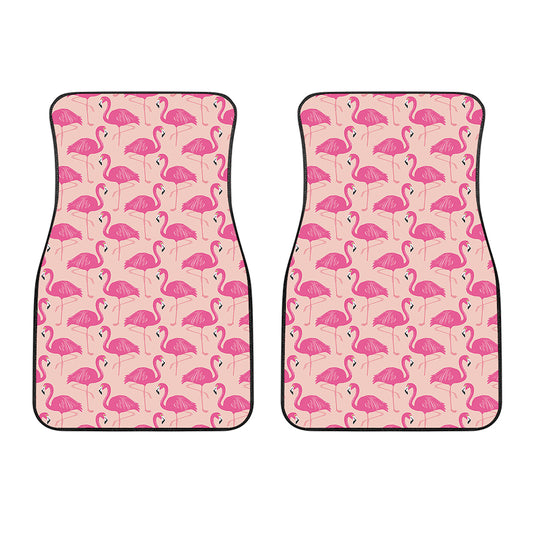 Pink Flamingo Pattern Print Front Car Floor Mats