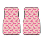 Pink Flamingo Pattern Print Front Car Floor Mats