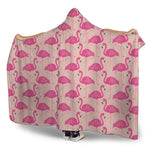 Pink Flamingo Pattern Print Hooded Blanket