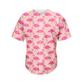 Pink Flamingo Pattern Print Men's Baseball Jersey