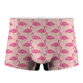 Pink Flamingo Pattern Print Men's Boxer Briefs