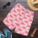 Pink Flamingo Pattern Print Men's Shorts