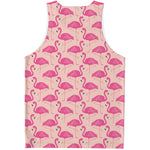 Pink Flamingo Pattern Print Men's Tank Top