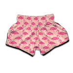 Pink Flamingo Pattern Print Muay Thai Boxing Shorts