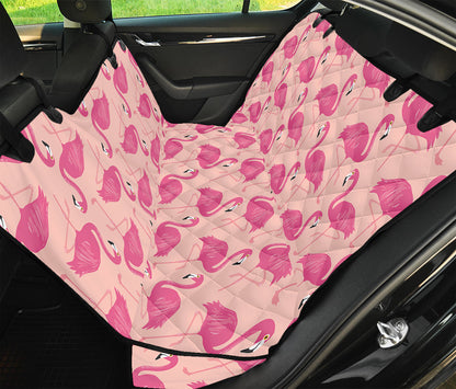 Pink Flamingo Pattern Print Pet Car Back Seat Cover