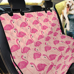 Pink Flamingo Pattern Print Pet Car Back Seat Cover