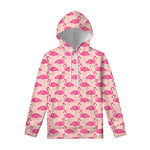 Pink Flamingo Pattern Print Pullover Hoodie