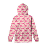 Pink Flamingo Pattern Print Pullover Hoodie