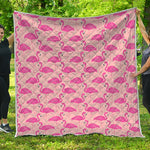 Pink Flamingo Pattern Print Quilt