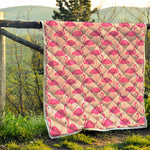 Pink Flamingo Pattern Print Quilt