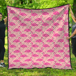 Pink Flamingo Pattern Print Quilt