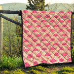 Pink Flamingo Pattern Print Quilt