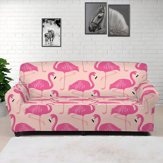 Pink Flamingo Pattern Print Sofa Cover