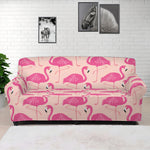 Pink Flamingo Pattern Print Sofa Cover