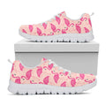 Pink Flamingo Pattern Print White Running Shoes
