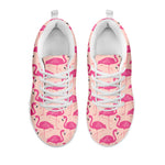 Pink Flamingo Pattern Print White Sneakers