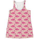 Pink Flamingo Pattern Print Women's Racerback Tank Top