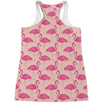 Pink Flamingo Pattern Print Women's Racerback Tank Top