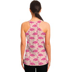 Pink Flamingo Pattern Print Women's Racerback Tank Top
