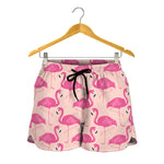 Pink Flamingo Pattern Print Women's Shorts
