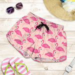 Pink Flamingo Pattern Print Women's Shorts