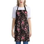 Pink Floral Flower Pattern Print Apron