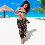 Pink Floral Flower Pattern Print Beach Sarong Wrap